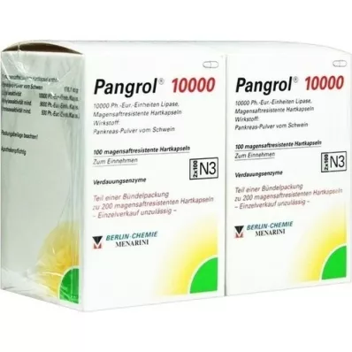 PANGROL 10 000 tvrdých uzávěrů s enterickým potahem, 200 ks