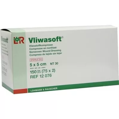 VLIWASOFT Vliesové kompresy 5x5 cm sterilní 4l., 150 ks