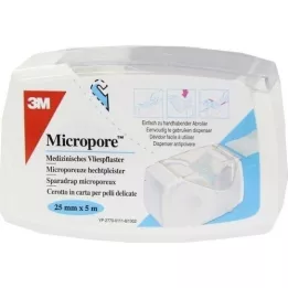 MICROPORE Netkaná omítka 2,5 cm x 5 m s odtrhávací částí 1530NP-1SD, 1 ks