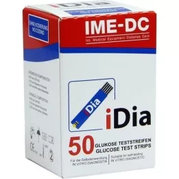 IDIA IME-DC Testovací proužky na glukózu v krvi, 50 ks