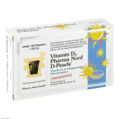 VITAMIN D3 PHARMA North 20 μg kapsle, 120 ks