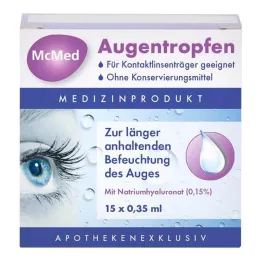 MCMED Oční kapky, jednodávkové pipety, 15X0,35 ml