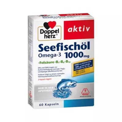 DOPPELHERZ Mořský rybí olej Omega-3 1.000 mg+Fols.Caps., 60 ks DOPPELHERZ Mořský rybí olej Omega-3 1.000 mg+Fols.Caps., 60 ks