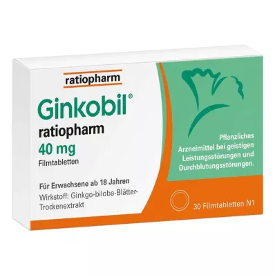 Ginkobil ratiopharm 40 mg s Ginkgo biloba, 30 ks