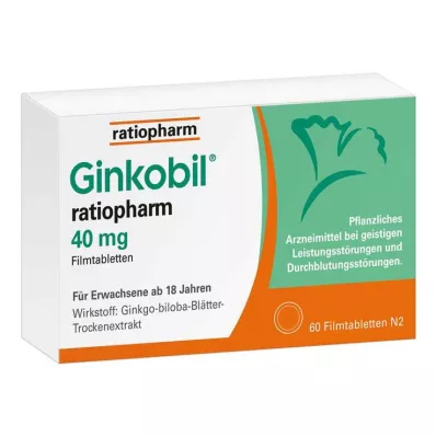 Ginkobil ratiopharm 40 mg s Ginkgo bilobou, 60 ks