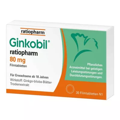 Ginkobil ratiopharm 80 mg s Ginkgo biloba, 30 ks