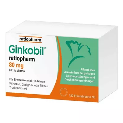 GINKOBIL-ratiopharm 80 mg potahované tablety, 120 ks GINKOBIL-ratiopharm 80 mg potahované tablety, 120 ks