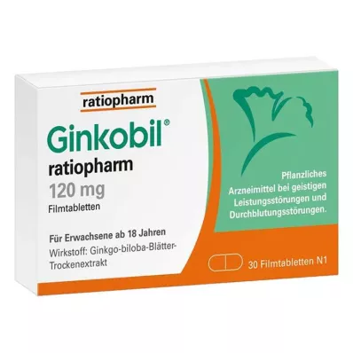 Ginkobil ratiopharm 120 mg s Ginkgo bilobou, 30 ks
