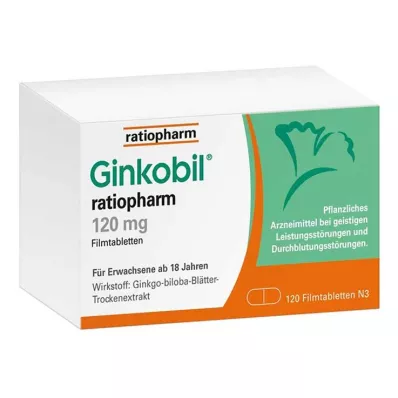 GINKOBIL-ratiopharm 120 mg potahované tablety, 120 ks GINKOBIL-ratiopharm 120 mg potahované tablety, 120 ks