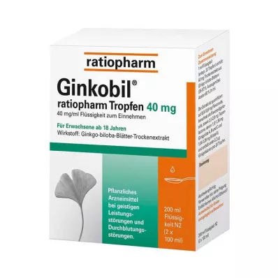 Ginkobil ratiopharm 40 mg s kapkami Ginkgo biloba, 200 ml