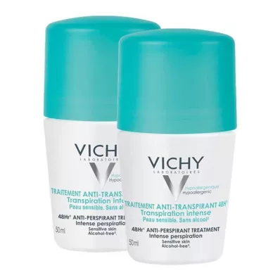 VICHY DEO Roll-on antiperspirant 48h Twin Pack, 2x50 ml