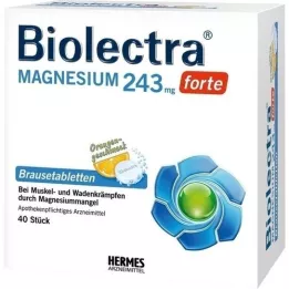 BIOLECTRA Hořčík 243 mg forte Orange Effervescent Tab, 40 ks