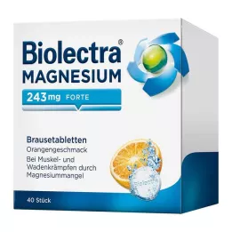 BIOLECTRA Hořčík 243 mg forte Orange Effervescent Tab, 40 ks