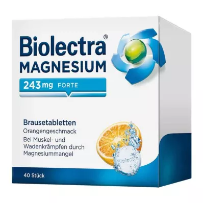 BIOLECTRA Hořčík 243 mg forte Orange Effervescent Tab, 40 ks