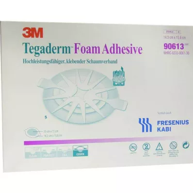 Tegaderm pěnové lepidlo FK 14,3x15,6cm ovál 90613, 5 ks