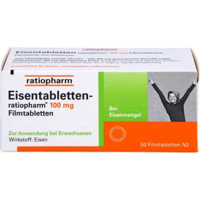 EISENTABLETTEN-ratiopharm 100 mg potahované tablety, 50 ks