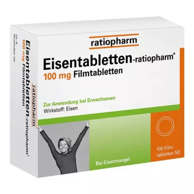 EISENTABLETTEN-ratiopharm 100 mg potahované tablety, 100 ks