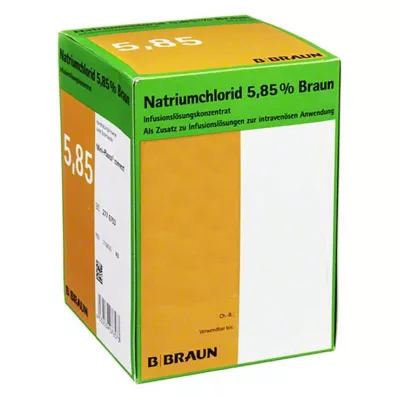 Chlorid sodný 5,85% Braun infuzní roztok koncentrát, 20x100 ml