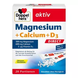 DOPPELHERZ Hořčík+Vápník+D3 DIRECT Pelety, 20 ks