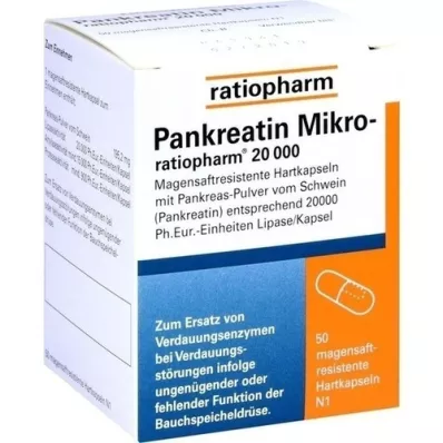 PANKREATIN Micro-ratio.20.000 tvrdých tobolek s enterickým obalem, 50 ks