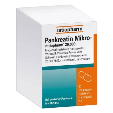 Pancreatin micro ratio.20000 žaludečních tvrdých tobolek, 50 ks