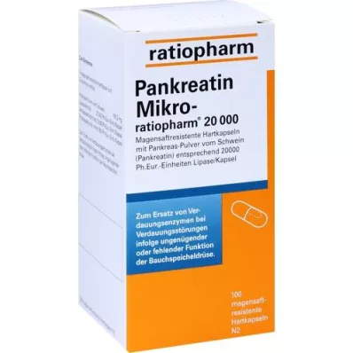 PANKREATIN Micro-ratio.20.000 entericky potahovaných tvrdých tobolek, 100 ks