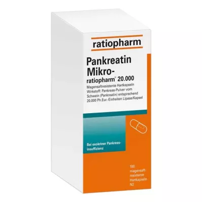 PANKREATIN Micro-ratio.20.000 entericky potahovaných tvrdých tobolek, 100 ks