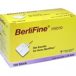BERLIFINE mikrokanyly 0,25x5 mm, 100 ks