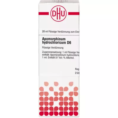 APOMORPHINUM HYDROCHLORICUM D 6 Ředění, 20 ml