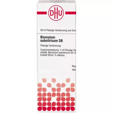 BISMUTUM SUBNITRICUM D 8 ředění, 20 ml