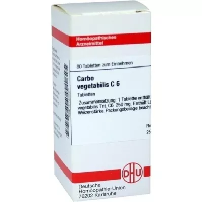 CARBO VEGETABILIS C 6 tablet, 80 ks