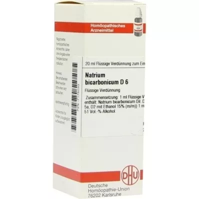 NATRIUM BICARBONICUM D 6 Ředění, 20 ml
