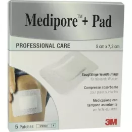 MEDIPORE+Pad 3M 5x7,2cm 3562NP Omítka, 5 ks