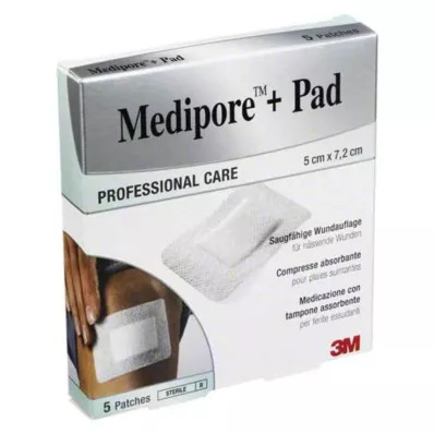 Medipore + Pad 3M 5x7,2cm 3562NP Sádra, 5 ks