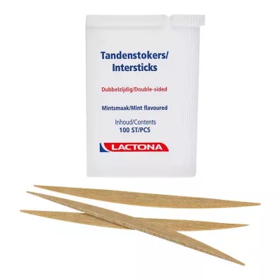 ZAHNHÖLZER Lactona Intersticks mint oboustranné, 100 ks