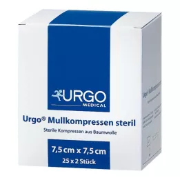 URGO MULLKOMPRESSEN 7,5x7,5 cm sterilní, 25X2 ks