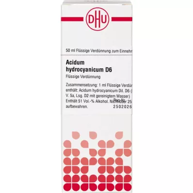 ACIDUM HYDROCYANICUM D 6 Ředění, 50 ml