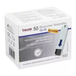 BEURER GL40 glukózové testovací proužky, 50 ks
