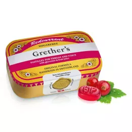 GRETHERS Pastilky s červeným rybízem a vitaminem C bez cukru, 110 g
