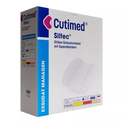 Cutimed Siltec pěnový obvaz 10x10 cm jemně přilnavý, 12 kusů