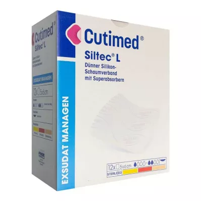 Cutimed Siltec L pěnový obvaz 5x6 cm dü.san.haf., 12 ks