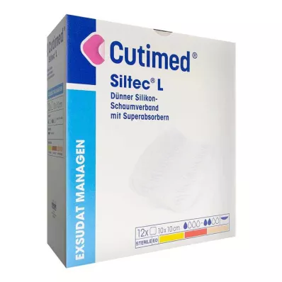 Cutimed Siltec L pěnový obvaz 10x10 cm dü.san.haf., 12 ks