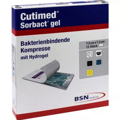 Cutimed Sorbact Gel Compresses 7,5x7,5 cm, 12 ks