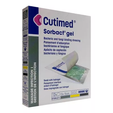 Cutimed Sorbact Gel Compresses 7,5x15 cm, 12 ks