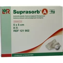 SUPRASORB A+Ag Antimik.Cal.Alginat Kompr.5x5 cm, 8 ks