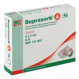 SUPRASORB A+Ag Antimik.Cal.Alginat Kompr.5x5 cm, 8 ks
