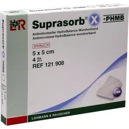 SUPRASORB X+PHMB HydroBalance obvaz na rány 5x5 cm, 4 ks