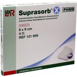 SUPRASORB X+PHMB HydroBalance obvaz na rány 9x9 cm, 4 ks