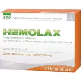 HEMOLAX 5 mg entericky potahované tablety, 200 ks