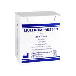 MULLKOMPRESSEN 10x10 cm sterilní 8x BW, 25X2 ks